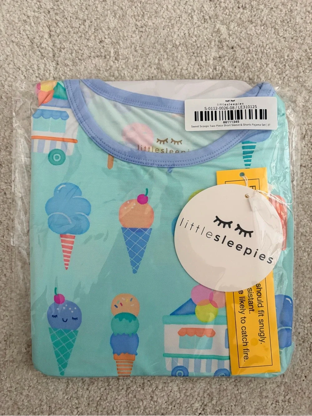 Little Sleepies Two Scoops Two Piece Short Set NWT